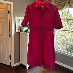 Shoshanna size 8 fushia cotton dresss